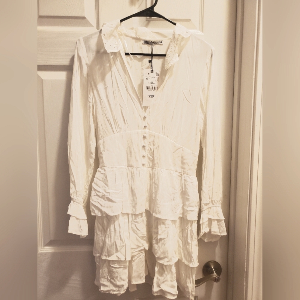 NWT Zara white rara mini dress
